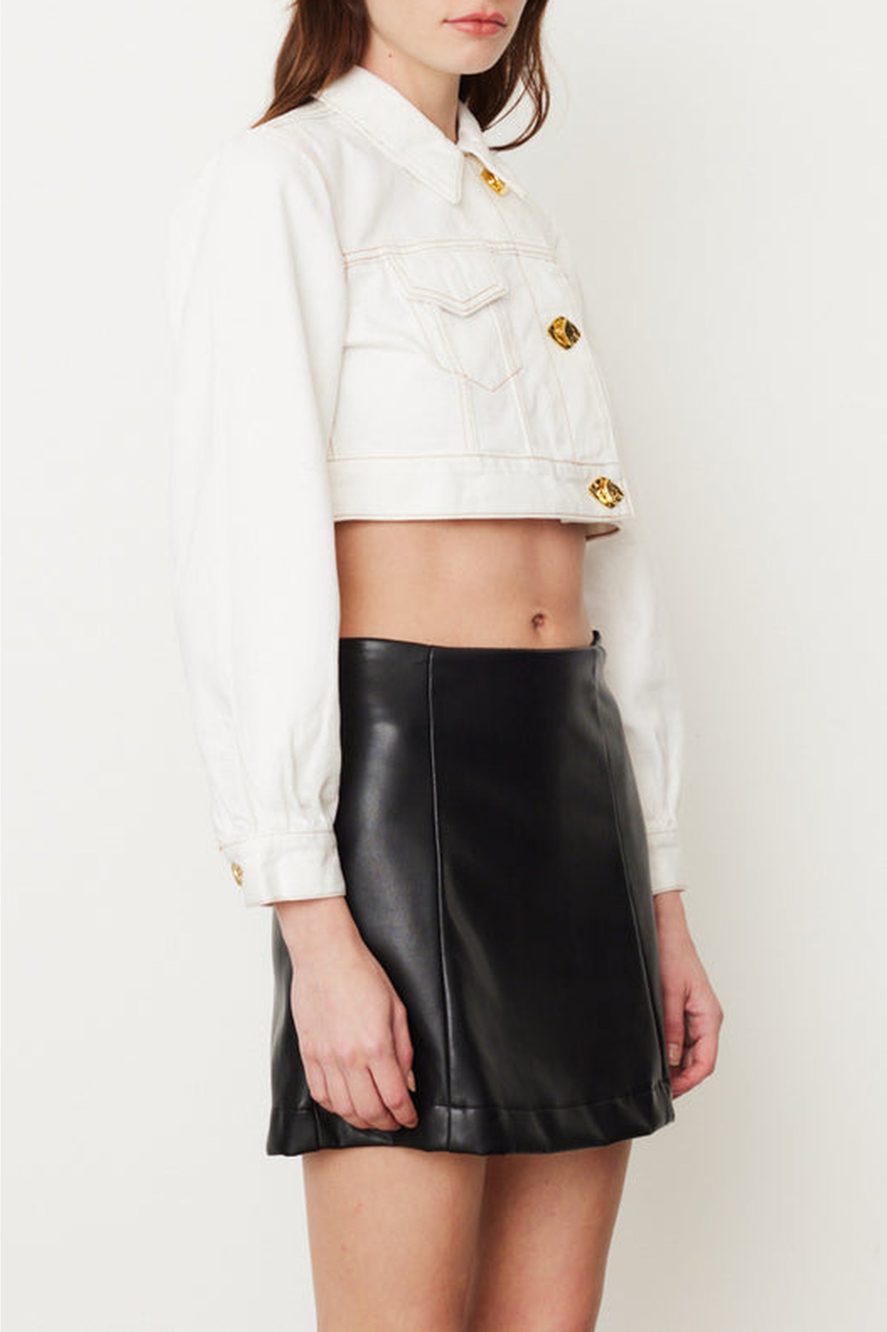 Veste courte Trucker en denim - Bright White
