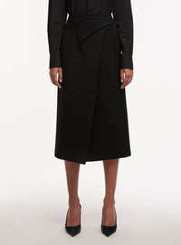 Wrap Skirt Midi - Black