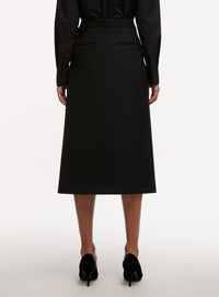 Wrap Skirt Midi - Black