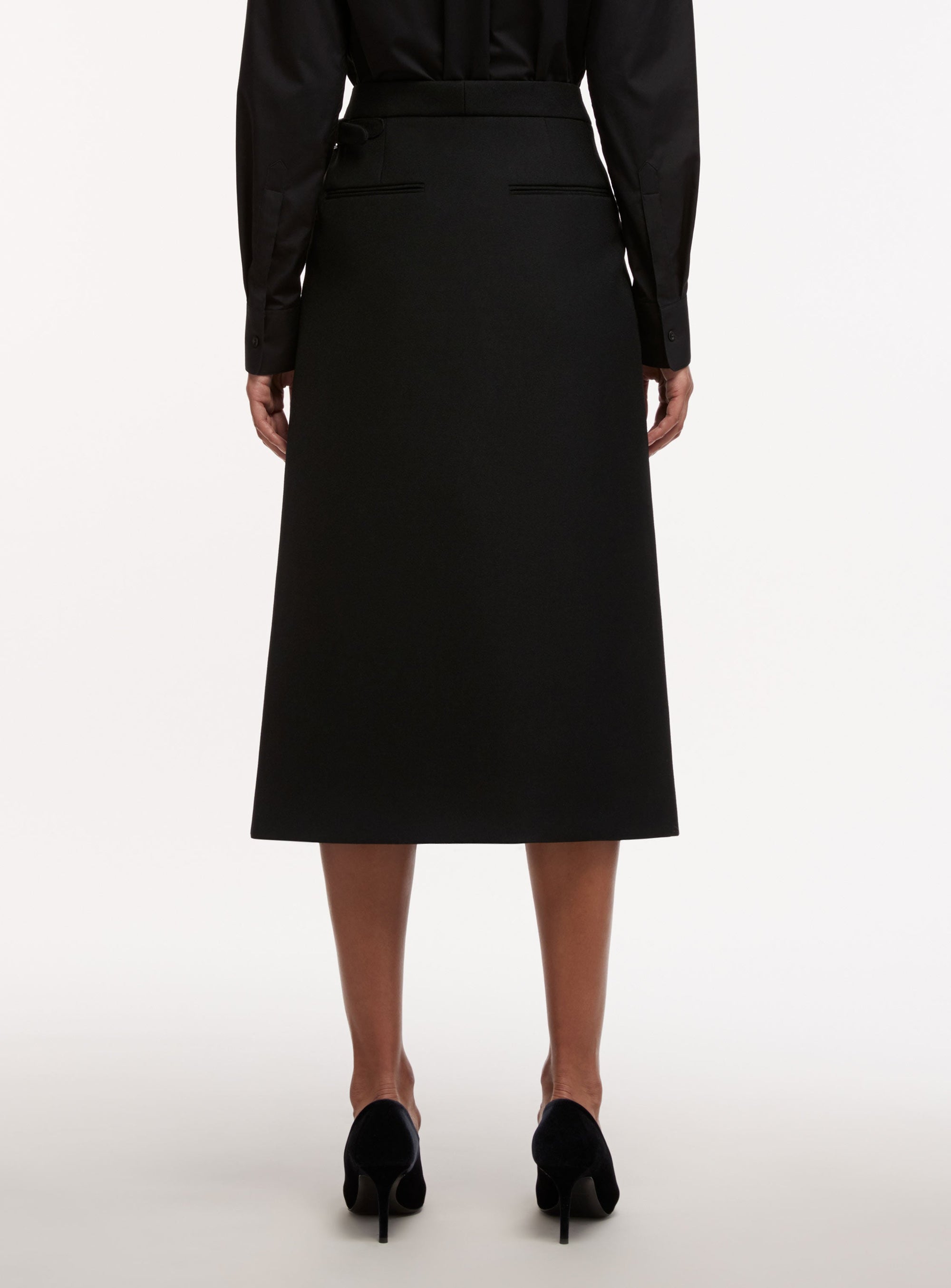 Wrap Skirt Midi - Black