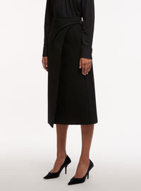 Wrap Skirt Midi - Black