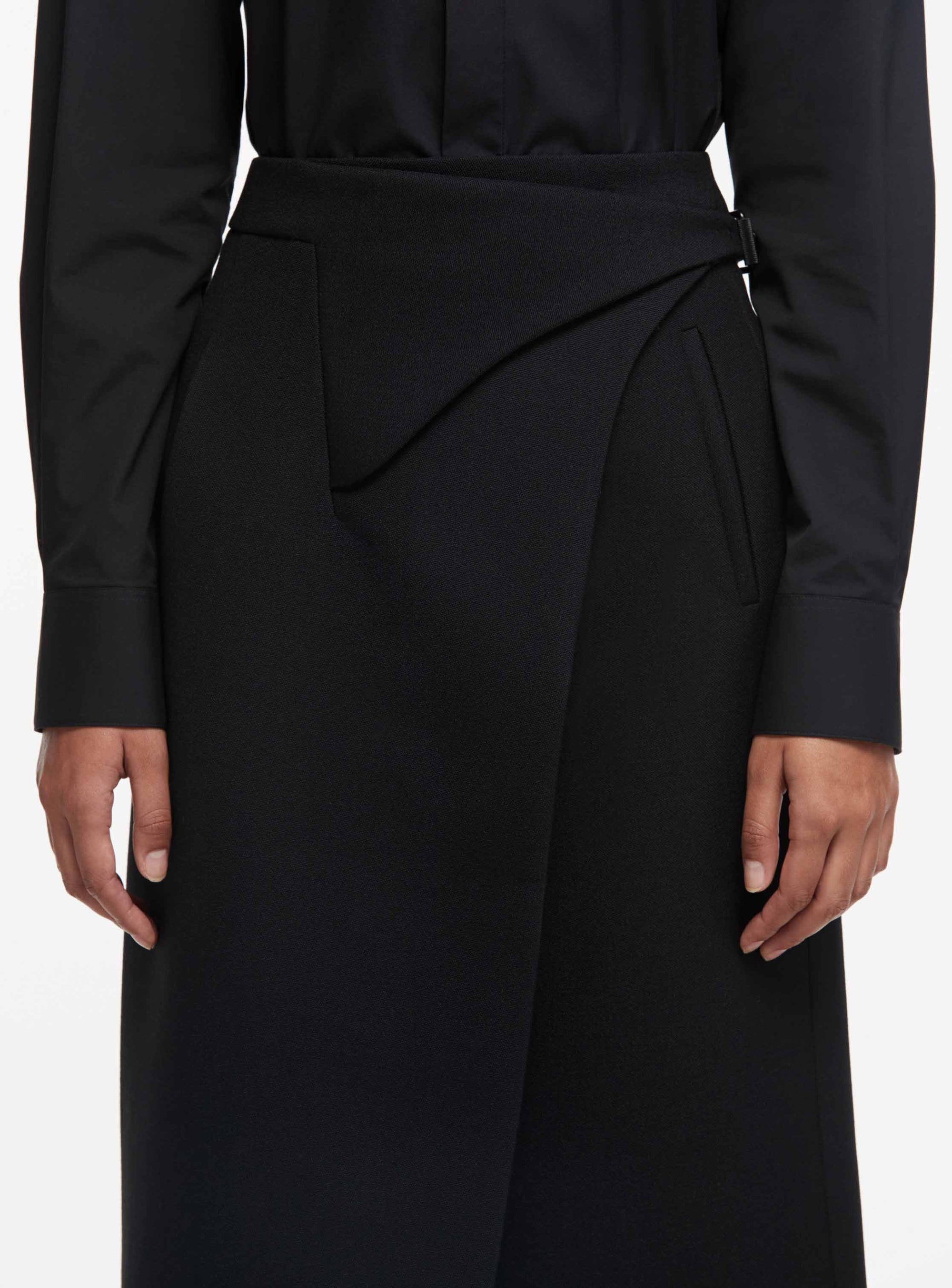 Wrap Skirt Midi - Black