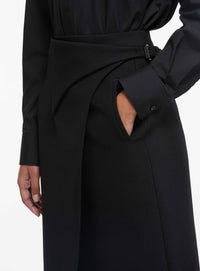 Wrap Skirt Midi - Black