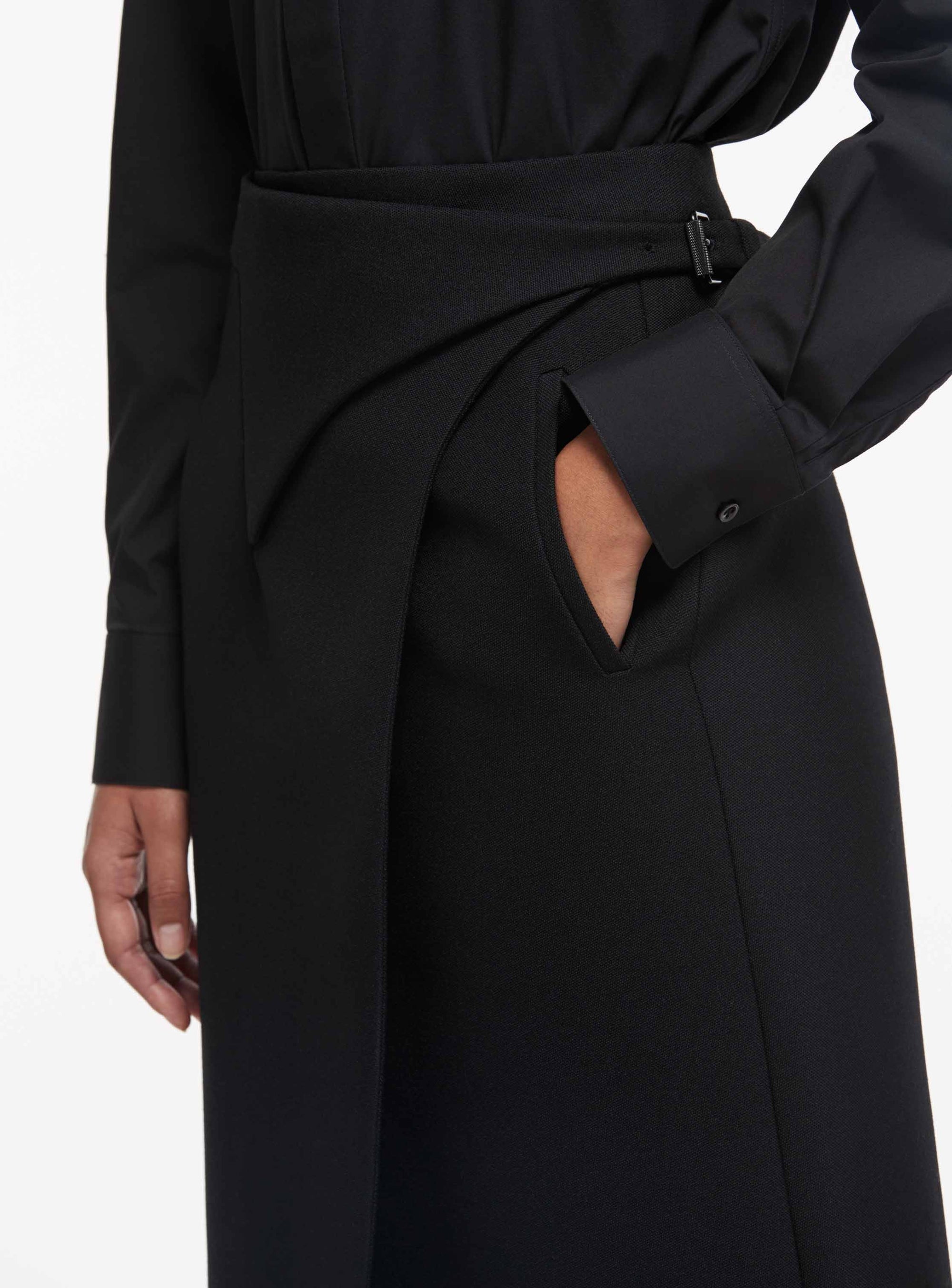 Wrap Skirt Midi - Black