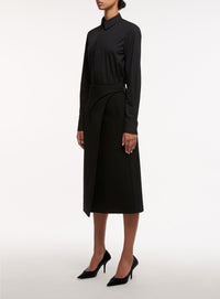Wrap Skirt Midi - Black