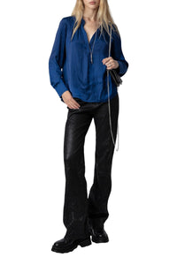 Blouse Tink en satin - Bleu Roi