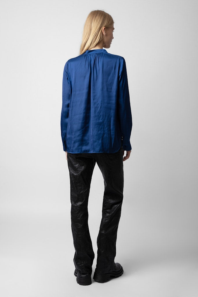 Blouse Tink en satin - Bleu Roi