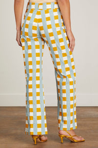 CHECK LIGHT BLUE MUS YOSHI PANTS PRINTED pantalon évasé en jacquard