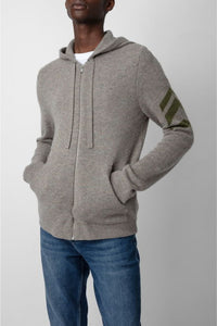 Cardigan Clash en cachemire - Taupe Fonce