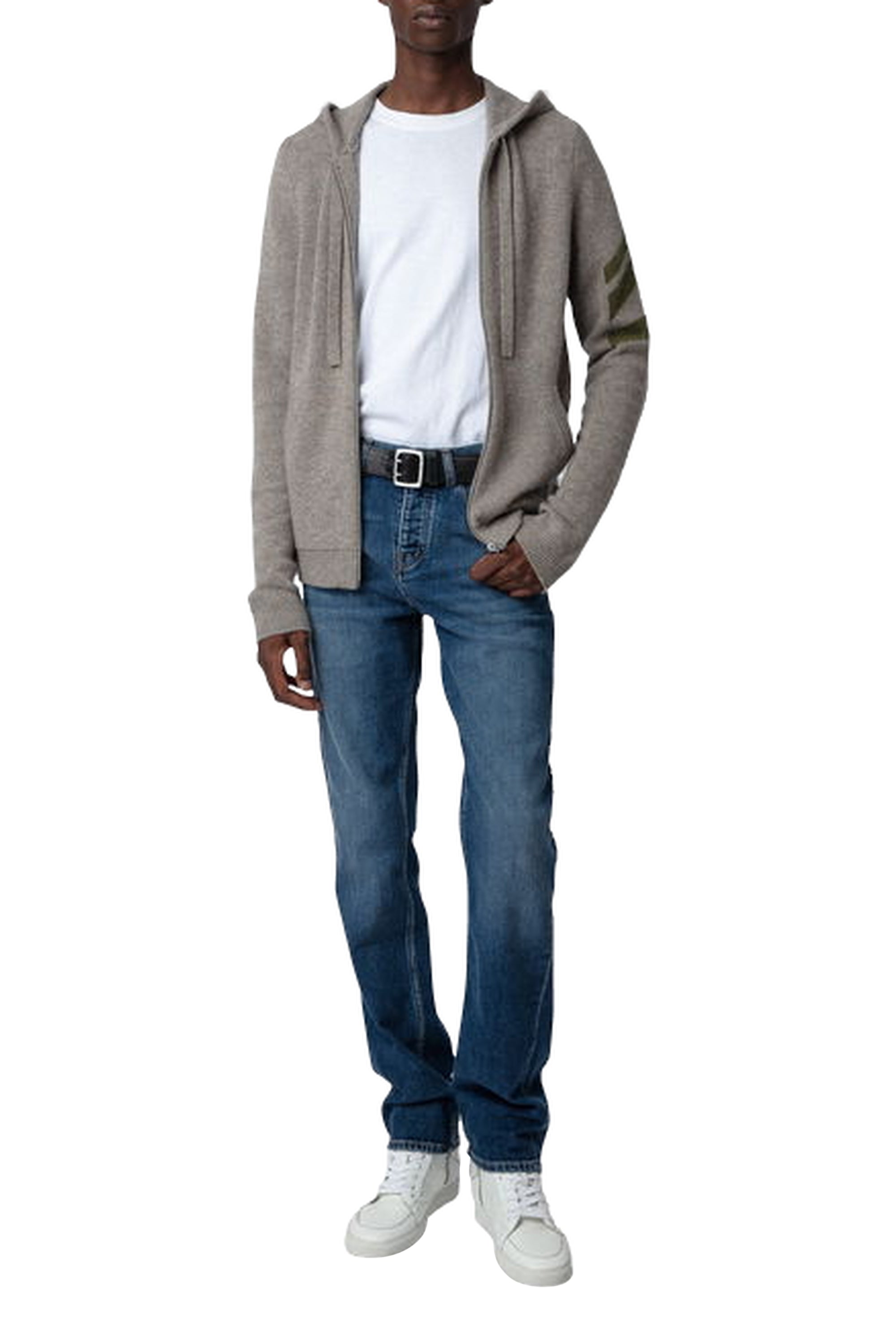 Cardigan Clash en cachemire - Taupe Fonce
