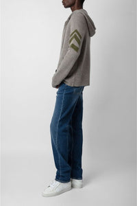 Cardigan Clash en cachemire - Taupe Fonce