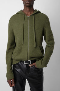 Cardigan Clash en cachemire - Dark Olive