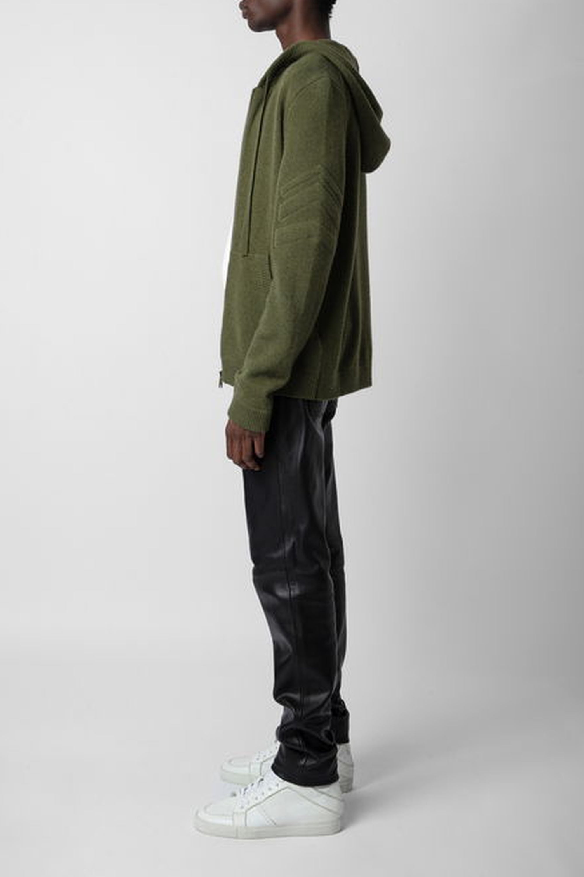 Cardigan Clash en cachemire - Dark Olive