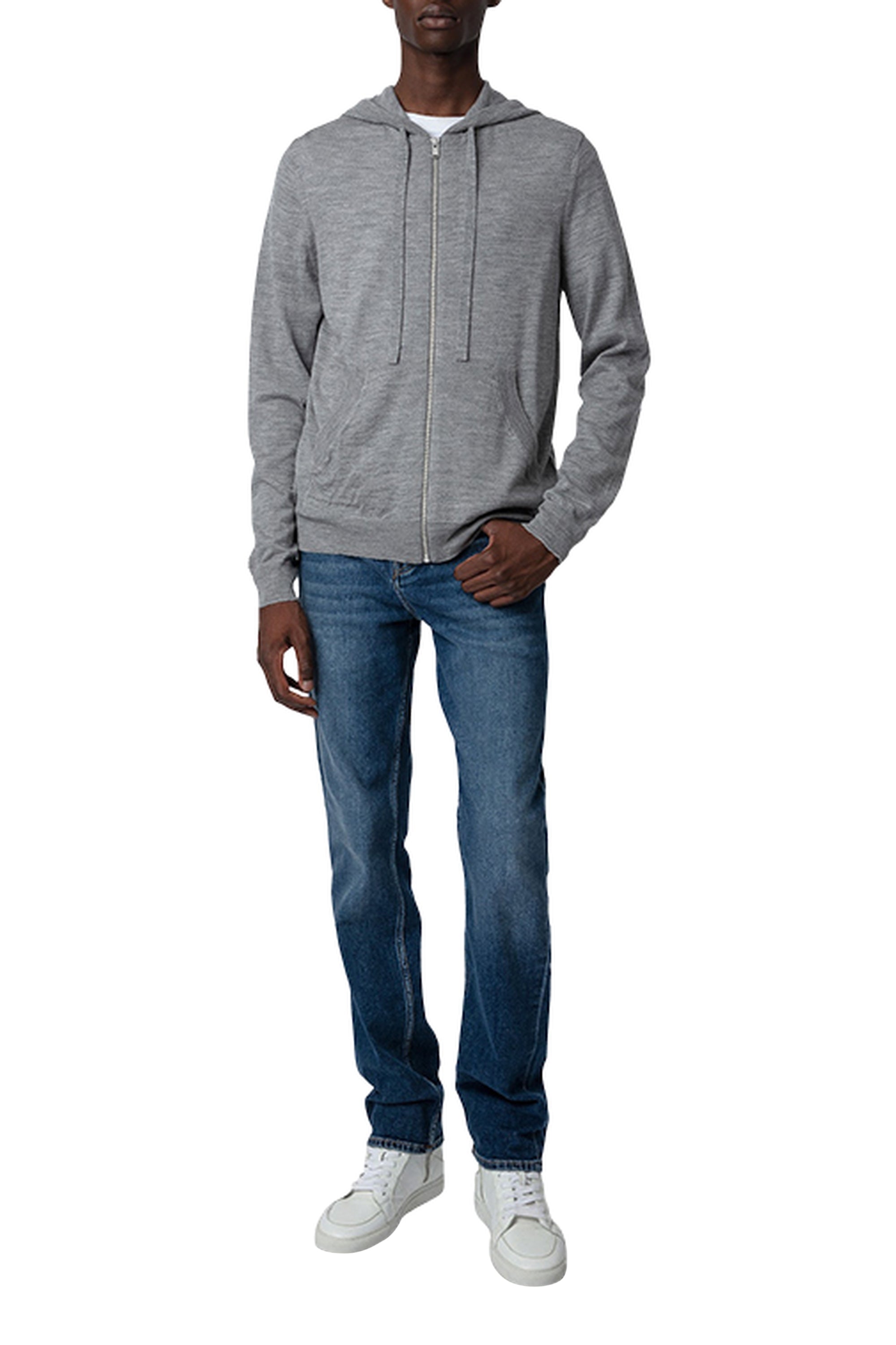 Cardigan Clash en laine - Gris Moyen
