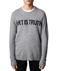 Pull Kennedy Art Is Truth en cachemire - Gris Moyen