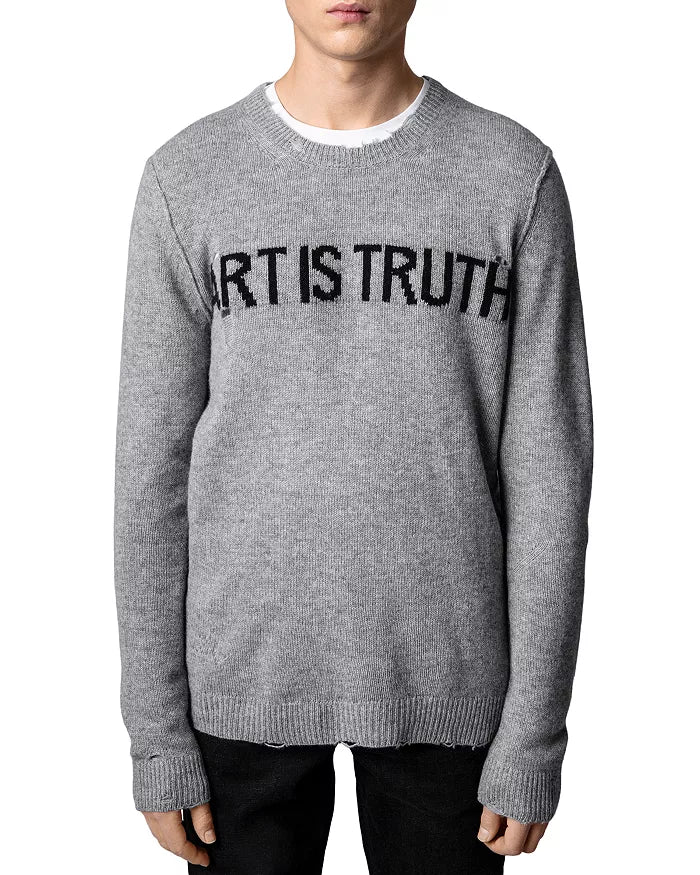 Pull Kennedy Art Is Truth en cachemire - Gris Moyen