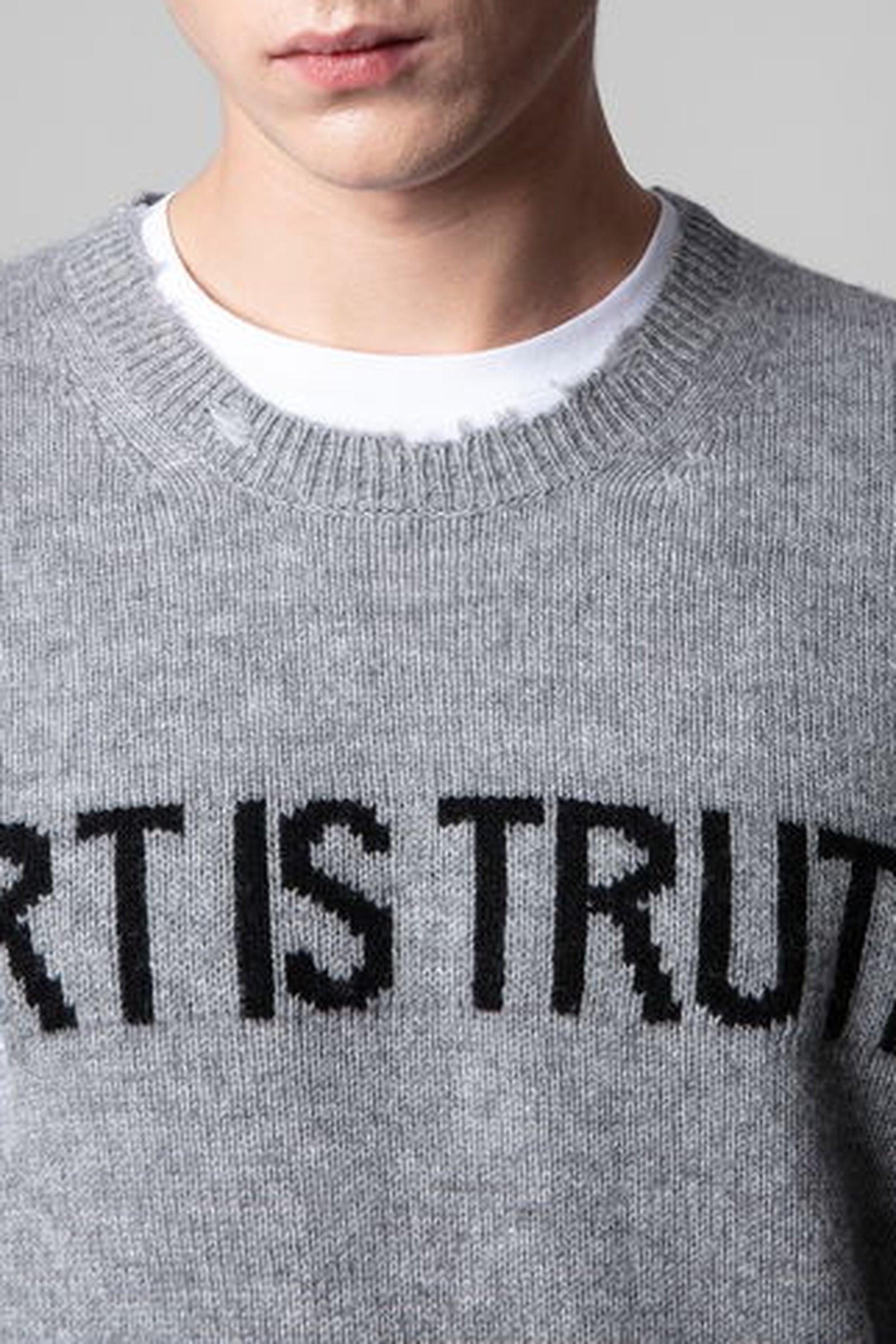 Pull Kennedy Art Is Truth en cachemire - Gris Moyen
