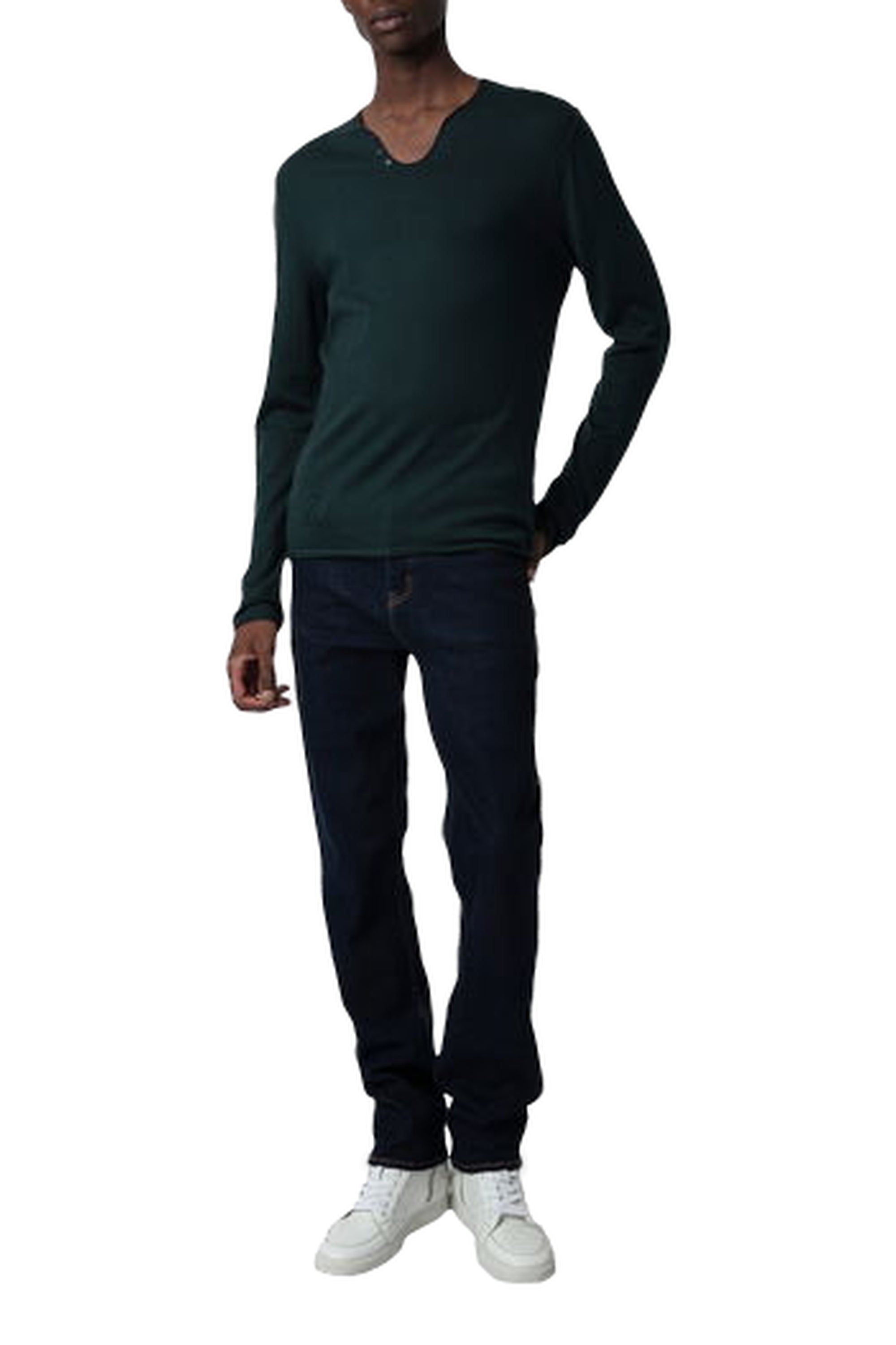 Pull Monastir en laine mérinos - Vert De Gris