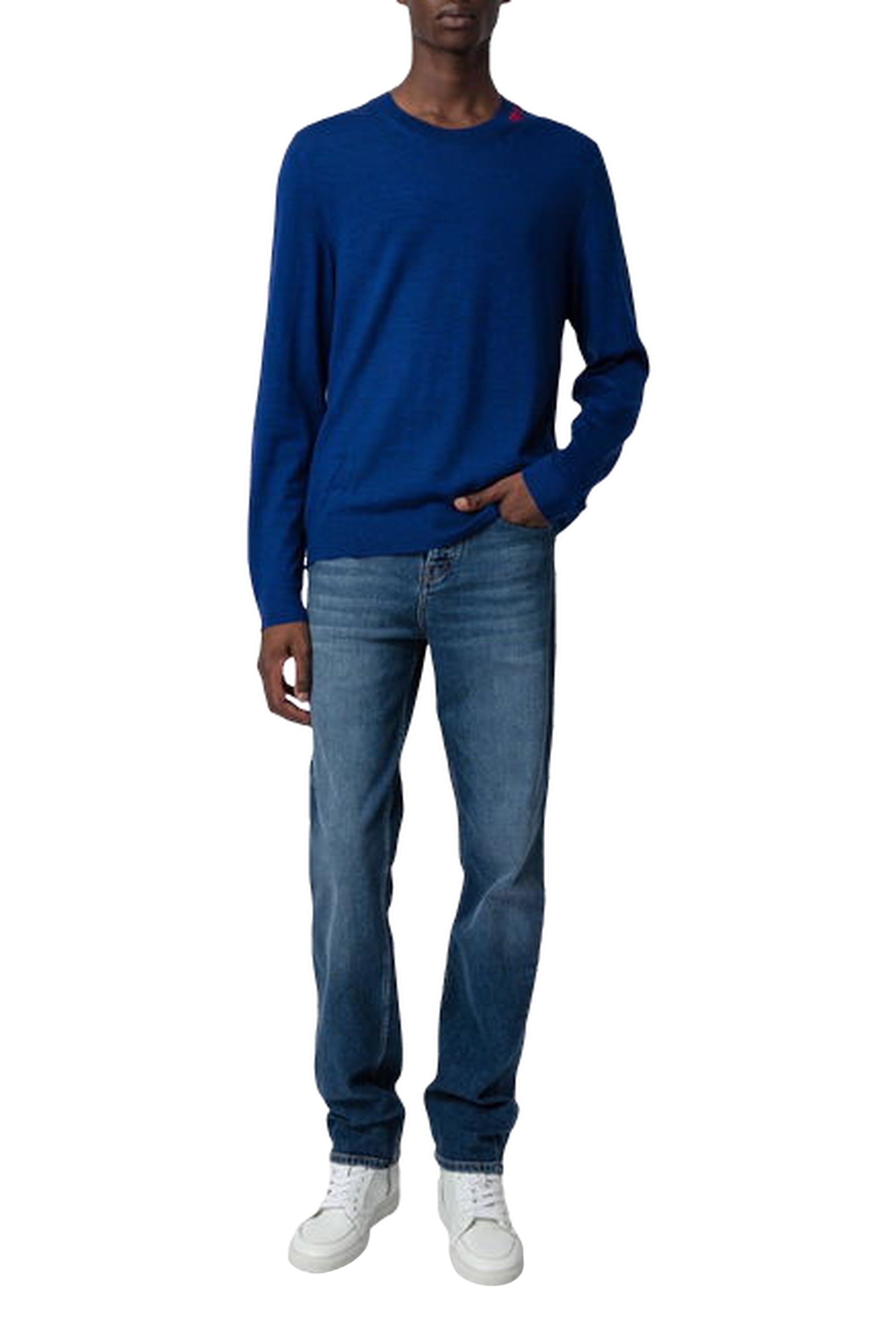 Pull Kennedy en laine - Bleu Roi