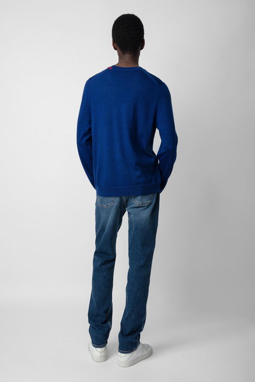 Pull Kennedy en laine - Bleu Roi