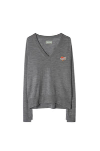Pull Brume Love Ribbon en lin - Gris Chine