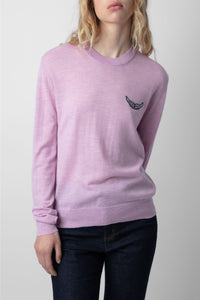 Sweat-shirt Life We Wings en laine - Soft Pink
