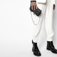Pochette Rock Nano Savage en cuir - Noir