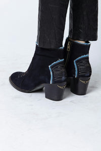 Molly Suede Jean leather ankle boots - Ink