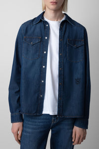 Chemise Stan Skull en denim - Medium Blue