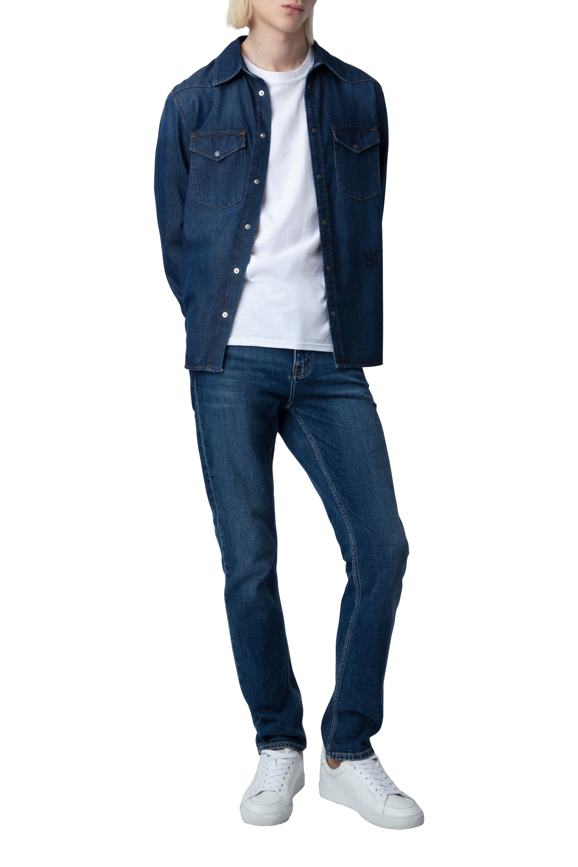 Chemise Stan Skull en denim - Medium Blue