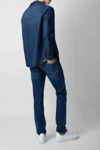 Chemise Stan Skull en denim - Medium Blue