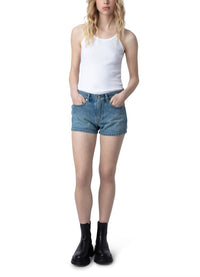 Short Sina Denim Strass - Light Blue
