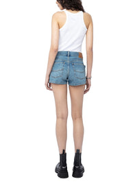 Short Sina Denim Strass - Light Blue