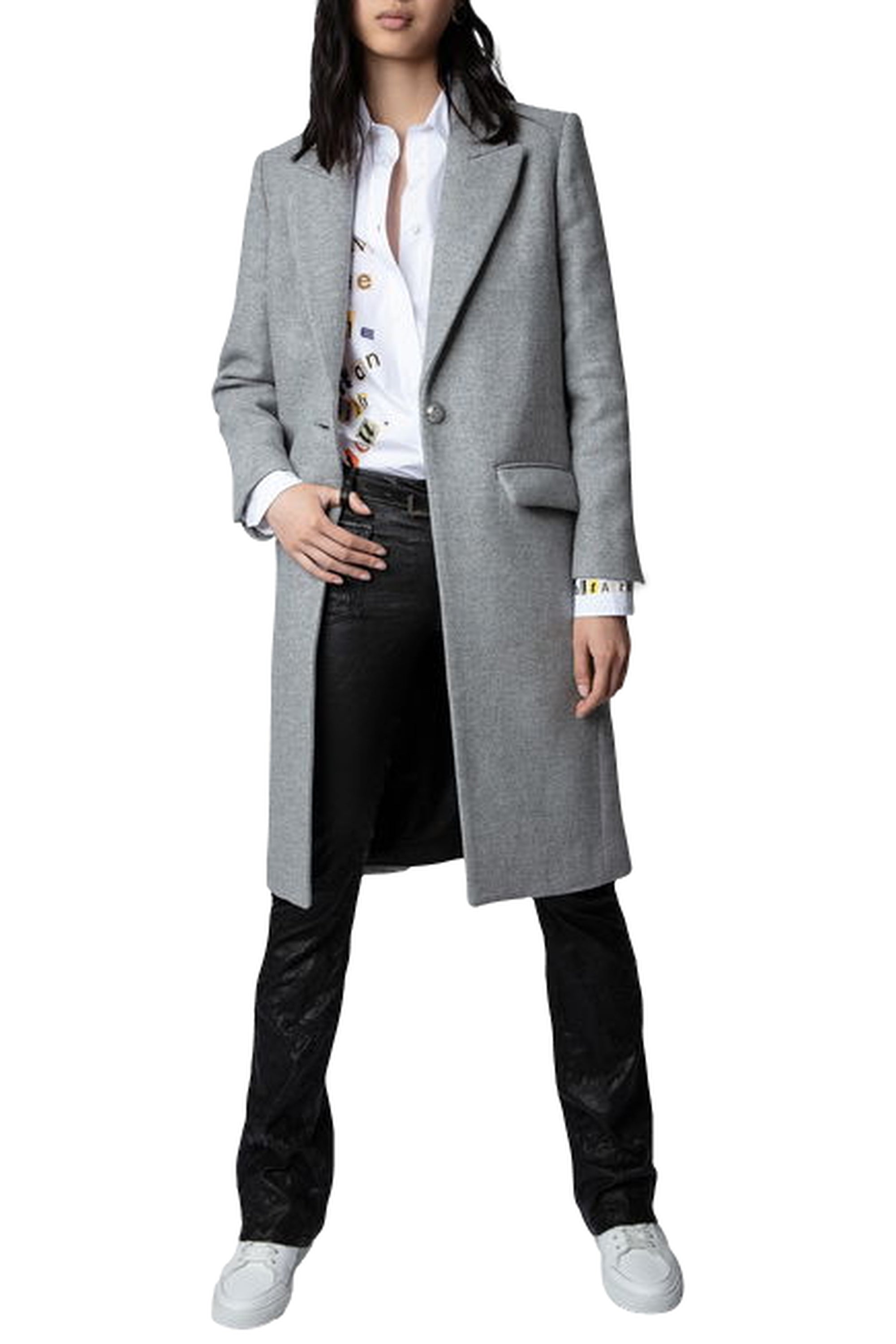 Manteau Monarque en laine - Gris Clair