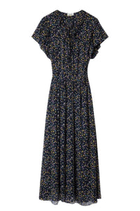 Robe Rainy Crinkle Print Etoiles - Encre