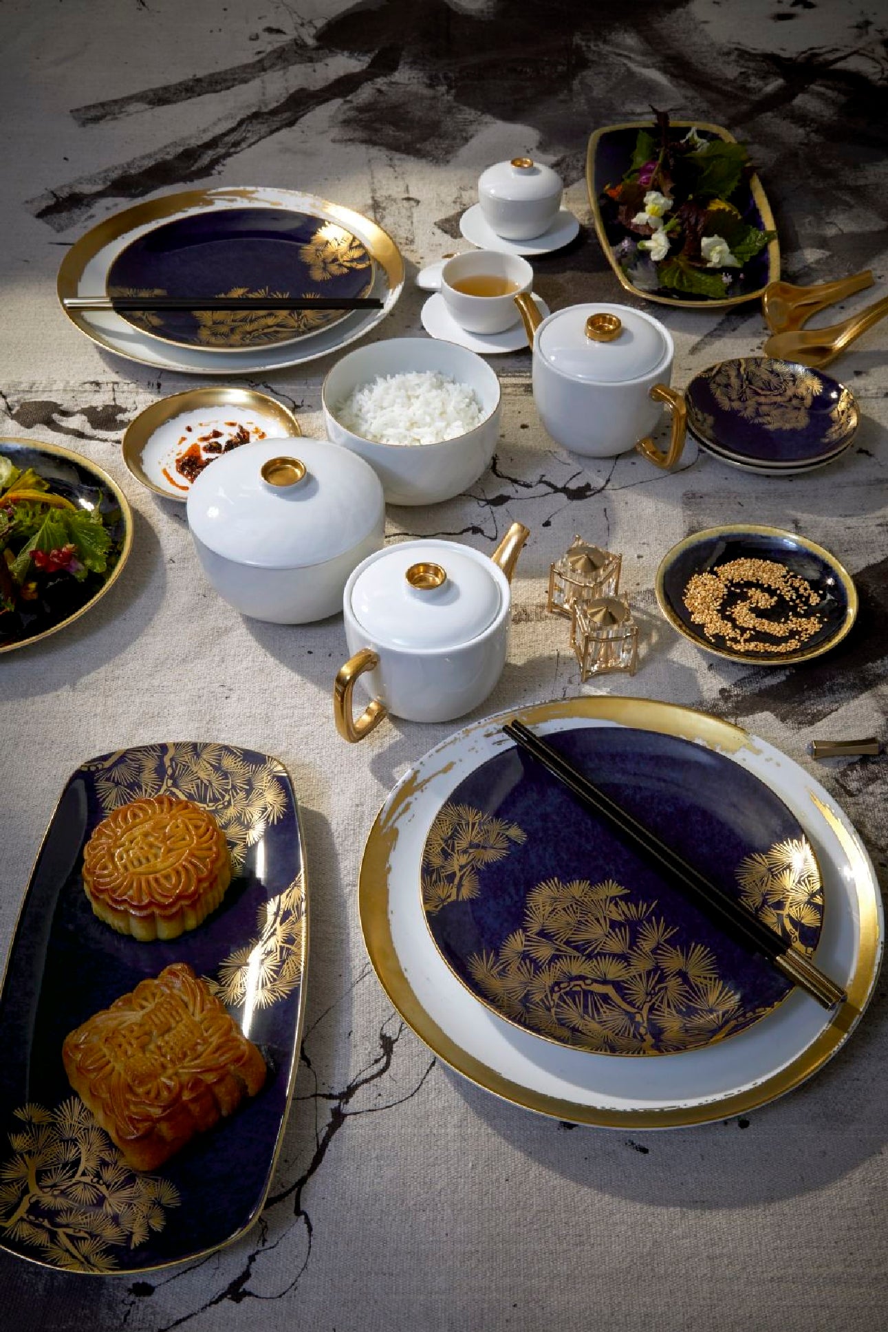 Plateau Zen Bonsaï - Blue & Gold