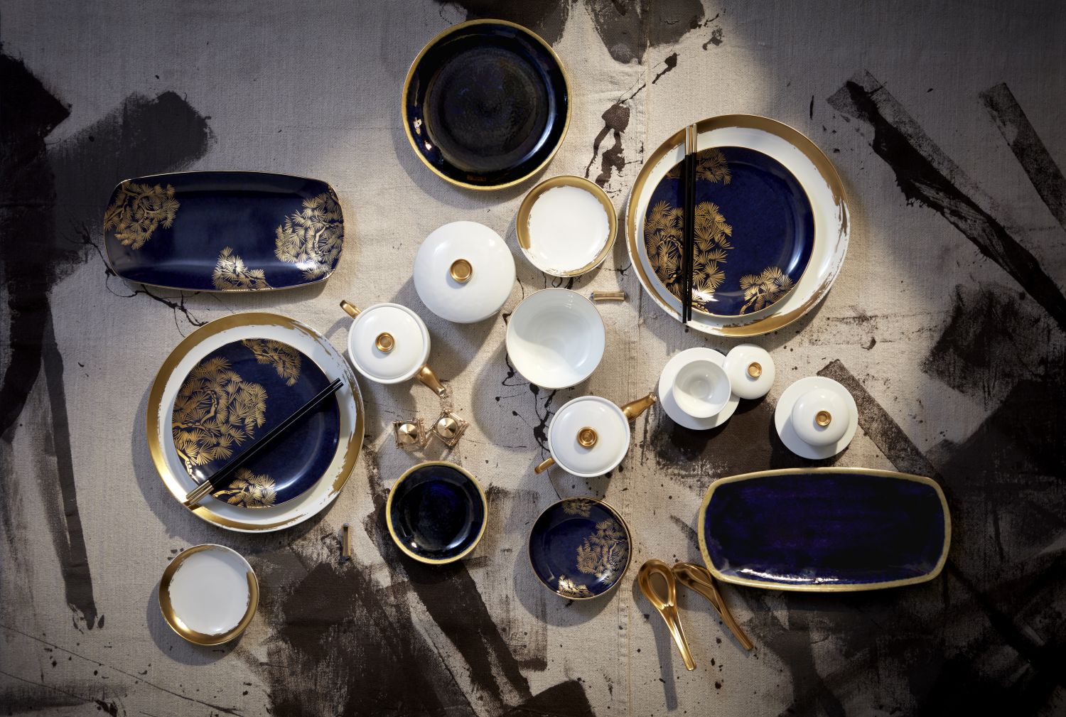Plateau Zen Bonsaï - Blue & Gold