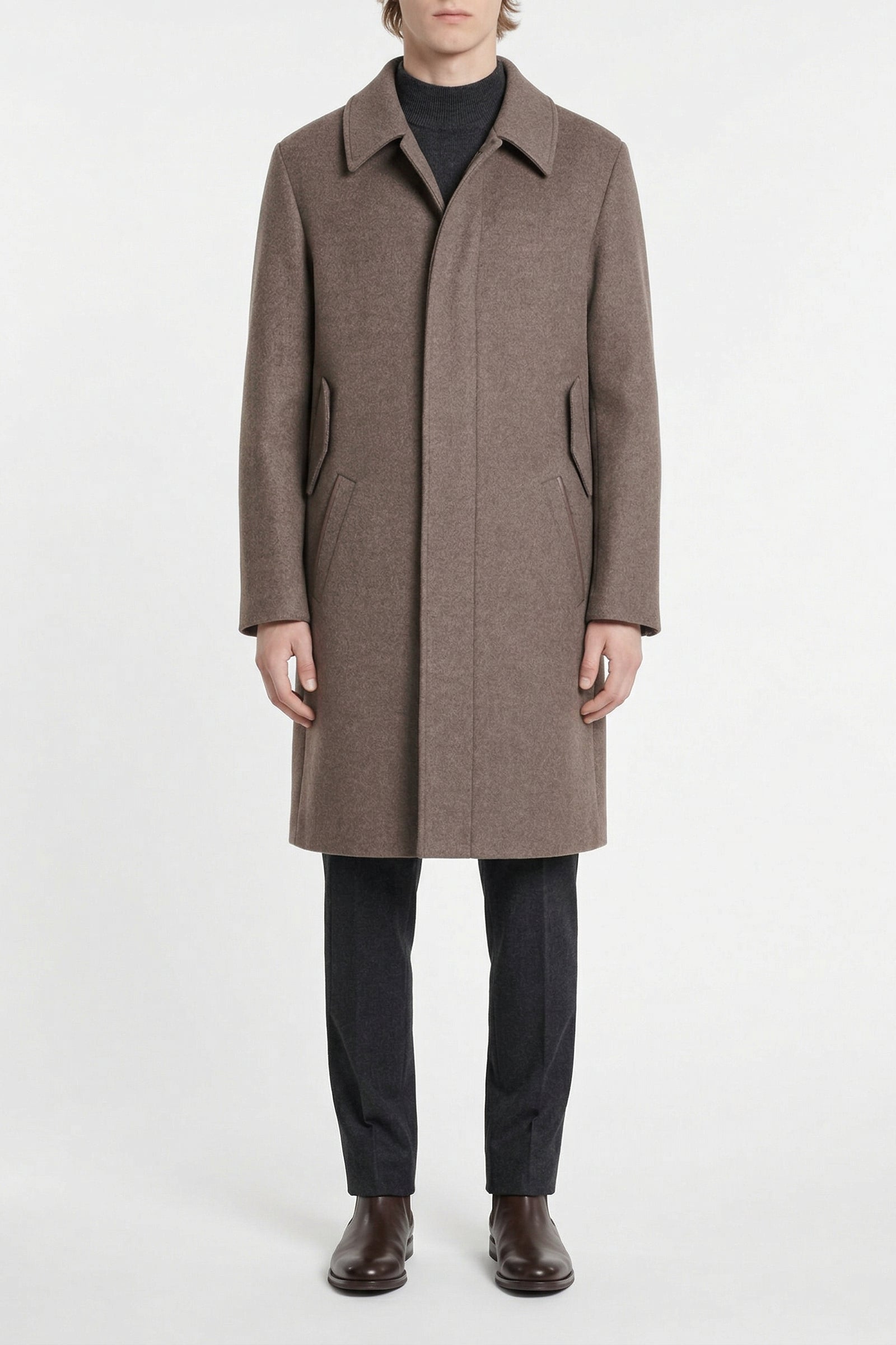Manteau en cachemire - Taupe & Chalk