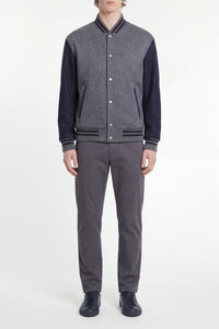 Blouson Teddy en cachemire - Gris & Bleu