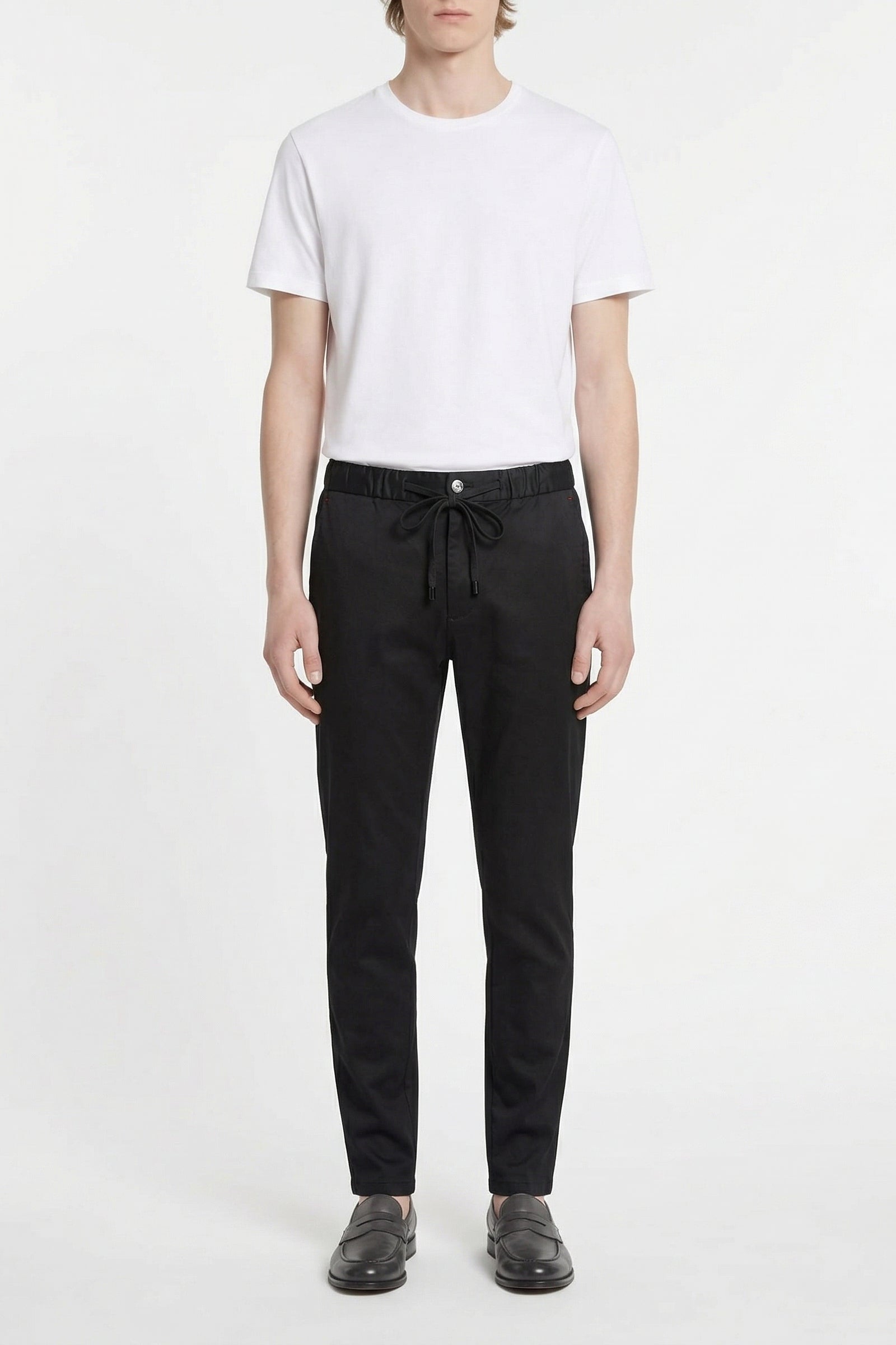 Pantalon à cordon de serrage ajustable - Noir