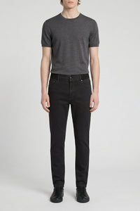 Pantalon tricoté en denim - Black Grey
