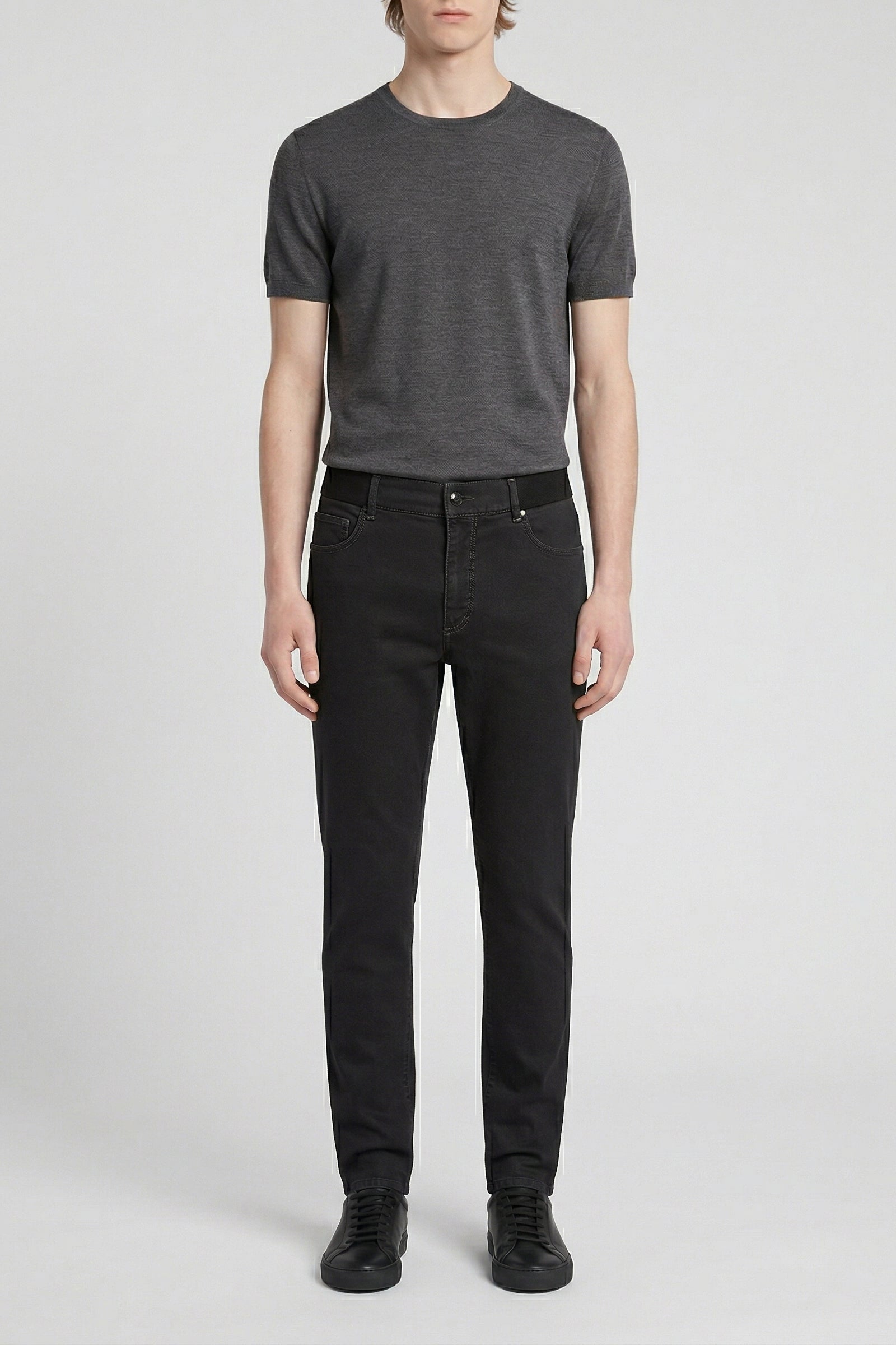 Pantalon tricoté en denim - Black Grey