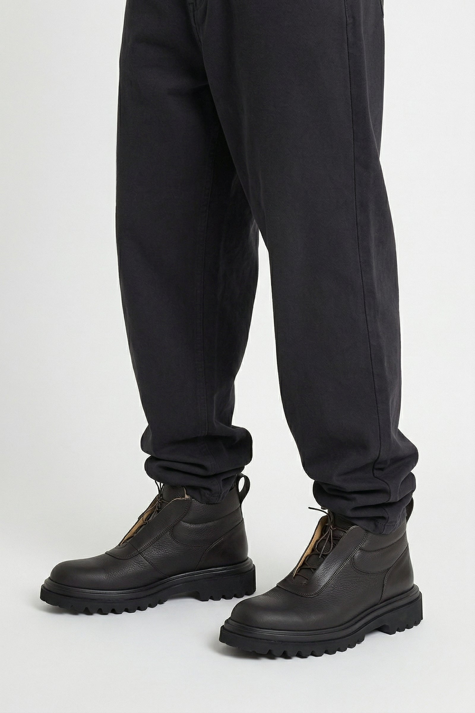 Bottines à semelle crantée en cuir - Brown