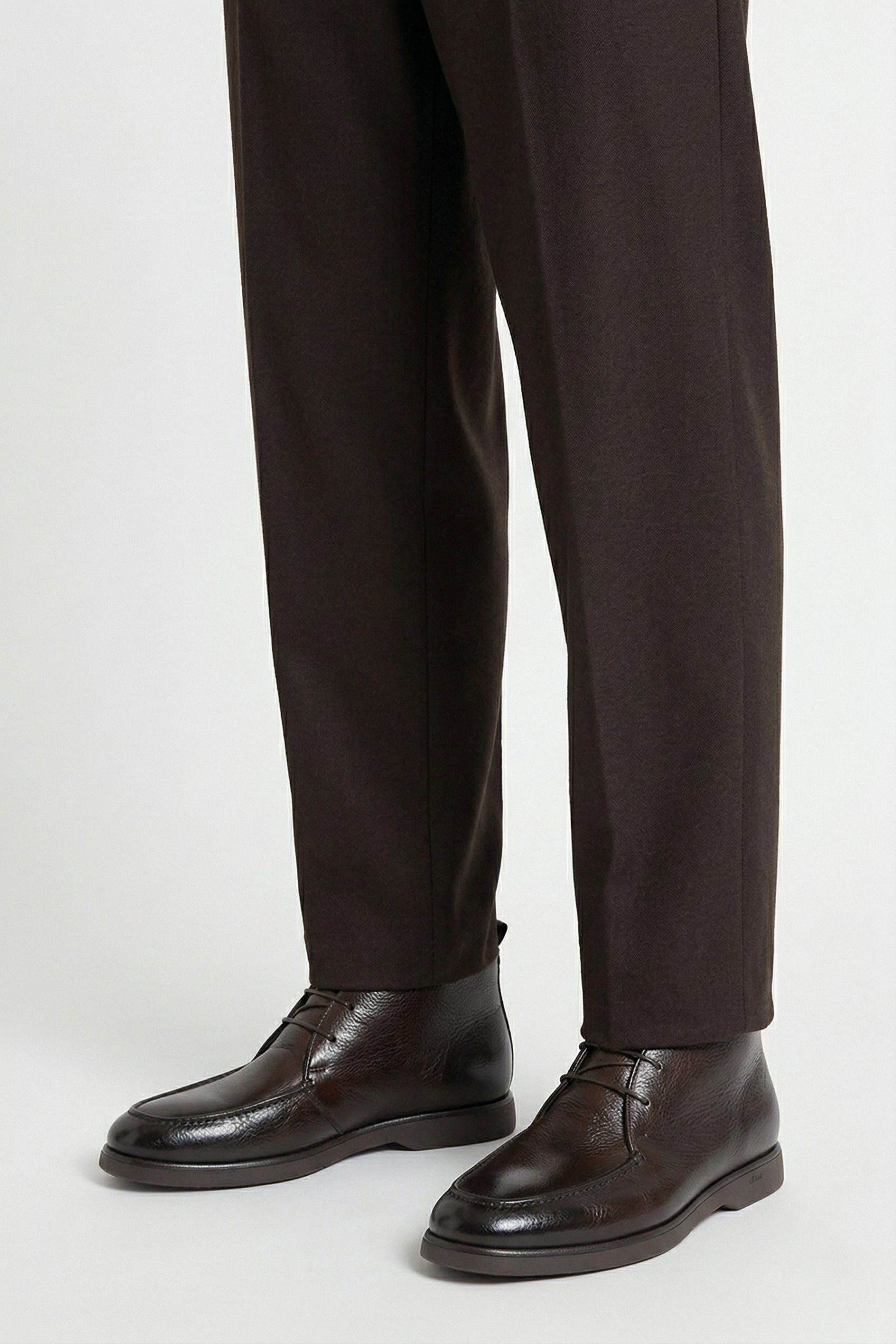 Bottines à lactes en cuir exotique - Marron