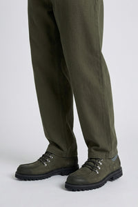 Derbies à semelle crantée en velours - Vert & Noir
