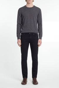 Slim-fit trousers with contrast stitching - Black