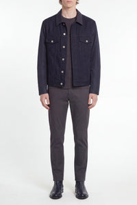 Veste à poches boutonnée en denim - Bleu