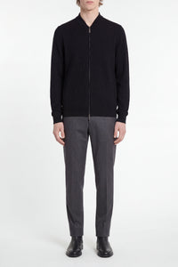 Gilet à motif ton sur ton en soie - Black