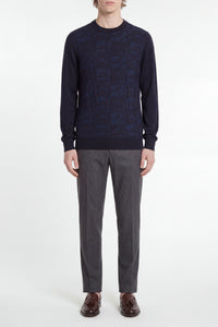 Pull à col montant en cachemire et soie - Dark Navy