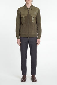 Blouson texturés exotique en soie - Vert